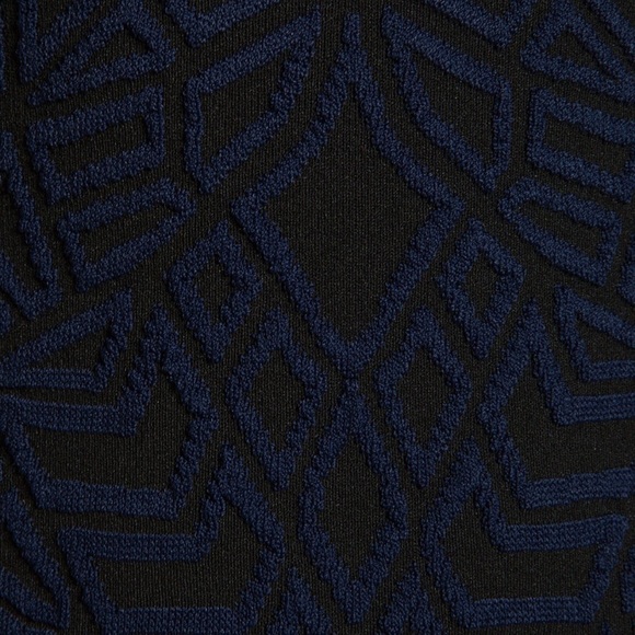 Geo Jacquard Mini Dress in Navy/Black - Picture 6 of 9
